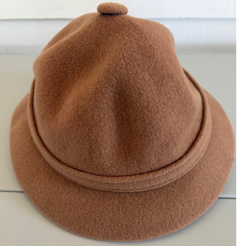 Vintage Kangol Wool Grouser Hat Brown Made in England XL Bucket Style Camel